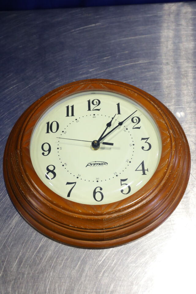 PRIMEX Wood Series Analog Wall Clocks - Lot of 2