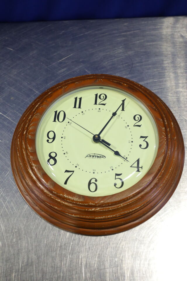 PRIMEX Wood Series Analog Wall Clocks - Lot of 2