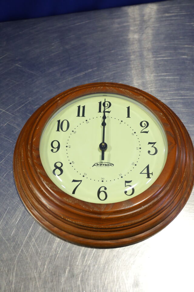 PRIMEX Wood Series Analog Wall Clocks - Lot of 2
