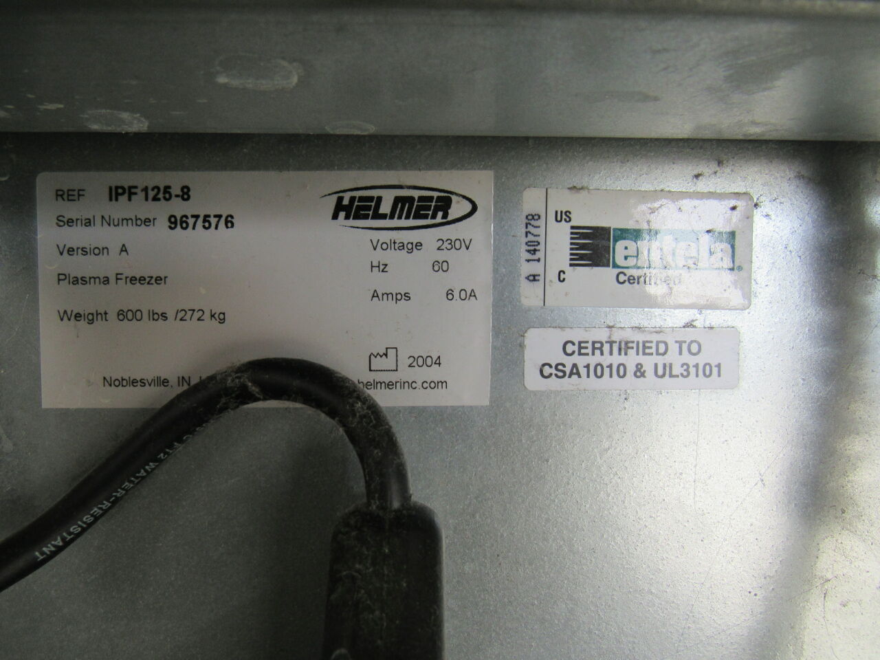 HELMAN IPF 125-8 Plasma Refrigerator Freezer