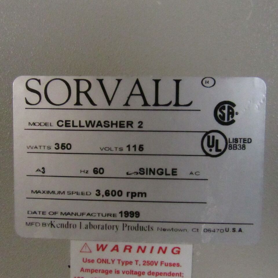 SORVALL CW2+ Cell Wash Centrifuge