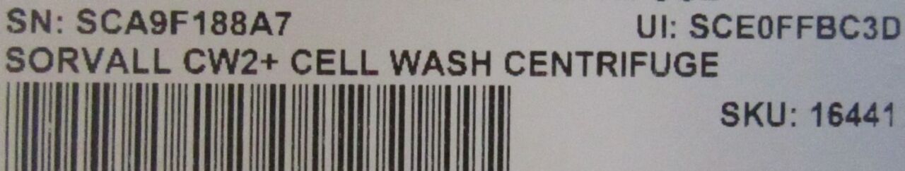 SORVALL CW2+ Cell Wash Centrifuge