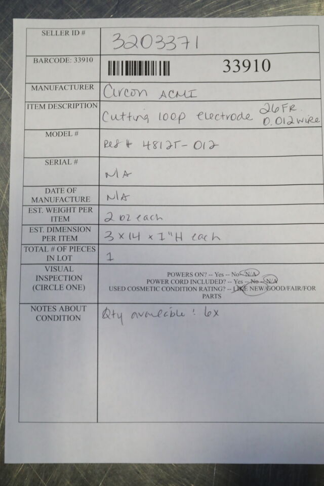 CIRCON ACMI 4812T-012 Cutting 100P Electrode
