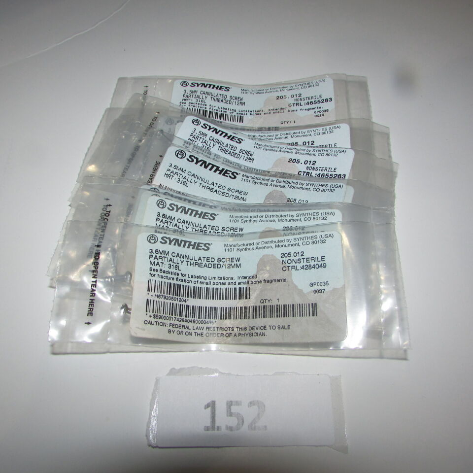 SYNTHES 205.012 SYNTHES 205.012 3.5MM CANNULATED SCREW LOT OF 10