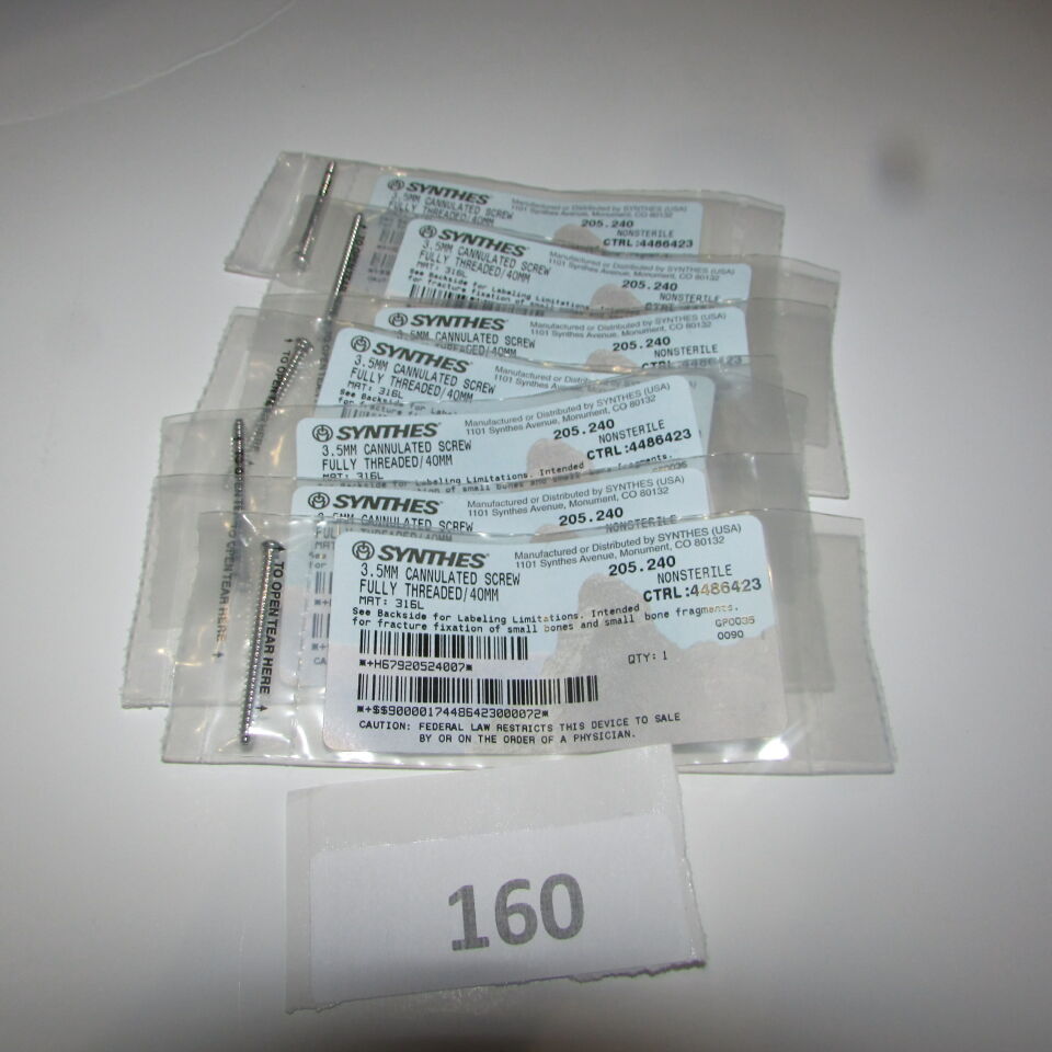 SYNTHES 205.24 SYNTHES 205.240 3.5MM CANNULATED SCREW LOT OF 7