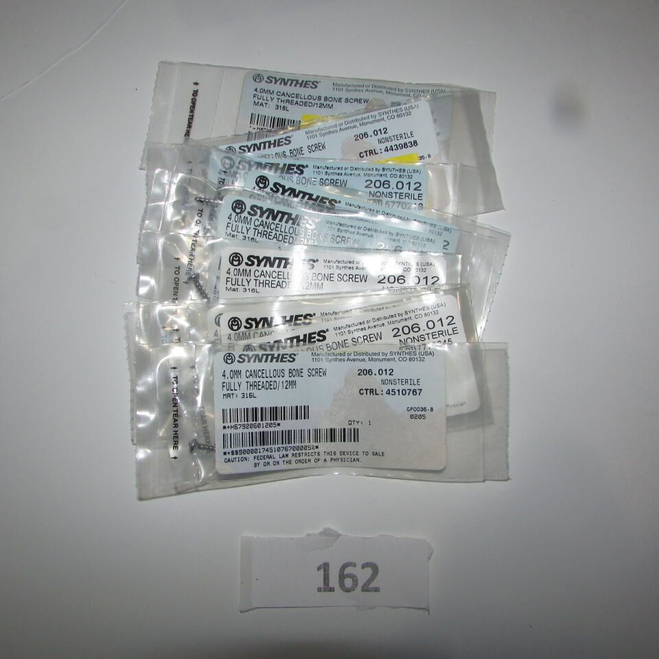 SYNTHES 206.012 SYNTHES 206.012 4.0MM CANCELLOUOUS BONE SCREW LOT OF 10
