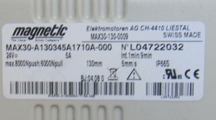 MAGNETIC MAX30-A130345A1710A-000 Ultrasound Table