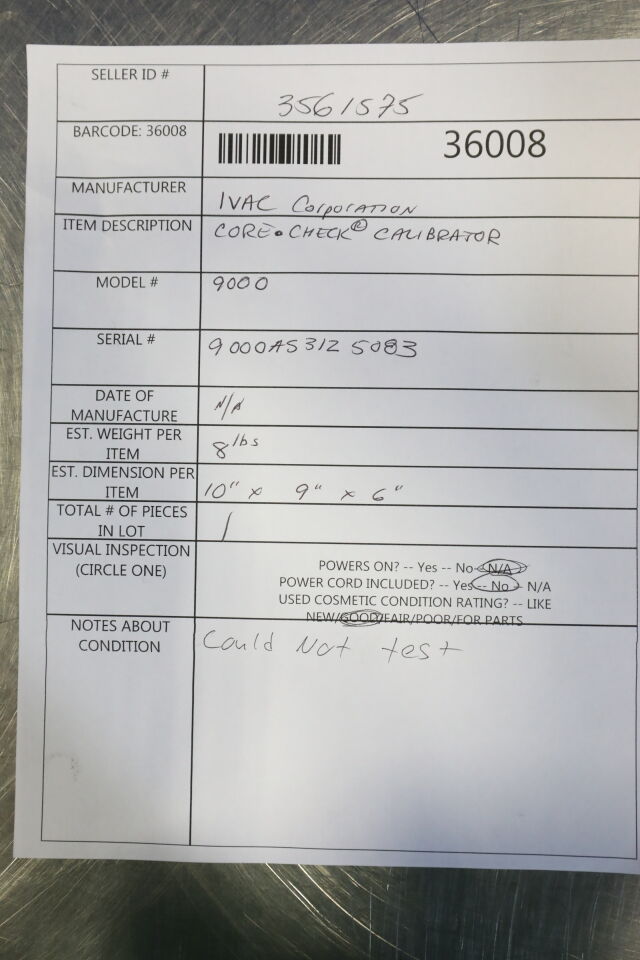 IVAC Core Check 9000 Dose Calibrator