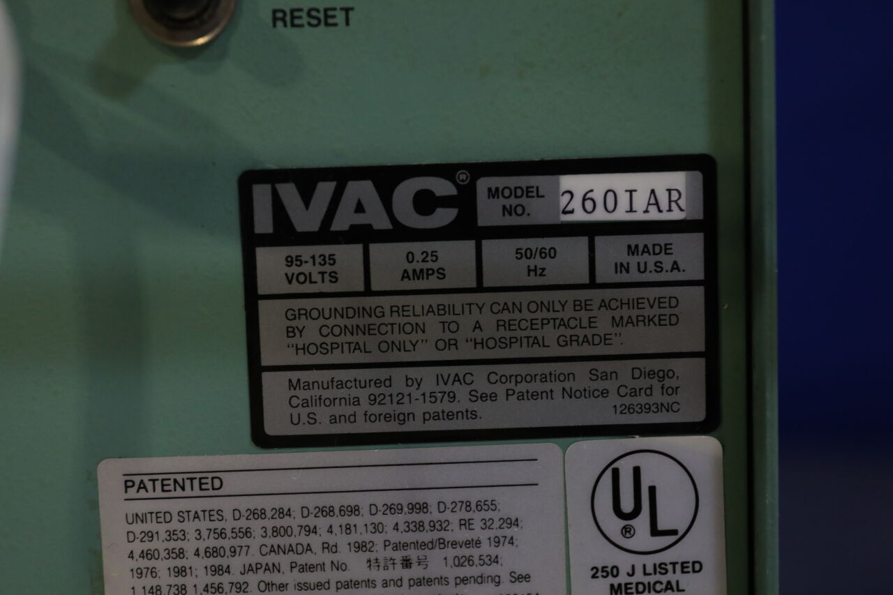 IVAC 260IAR Pump IV Infusion
