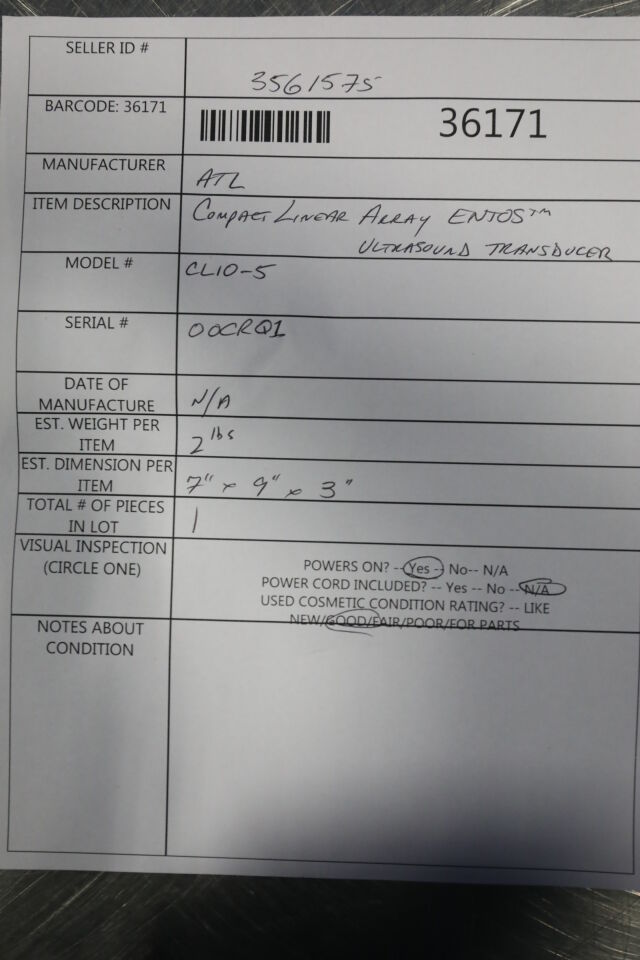 ATL CL10-5 Ultrasound Transducer