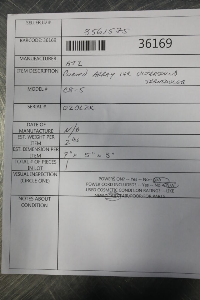 ATL C8-5 Ultrasound Transducer