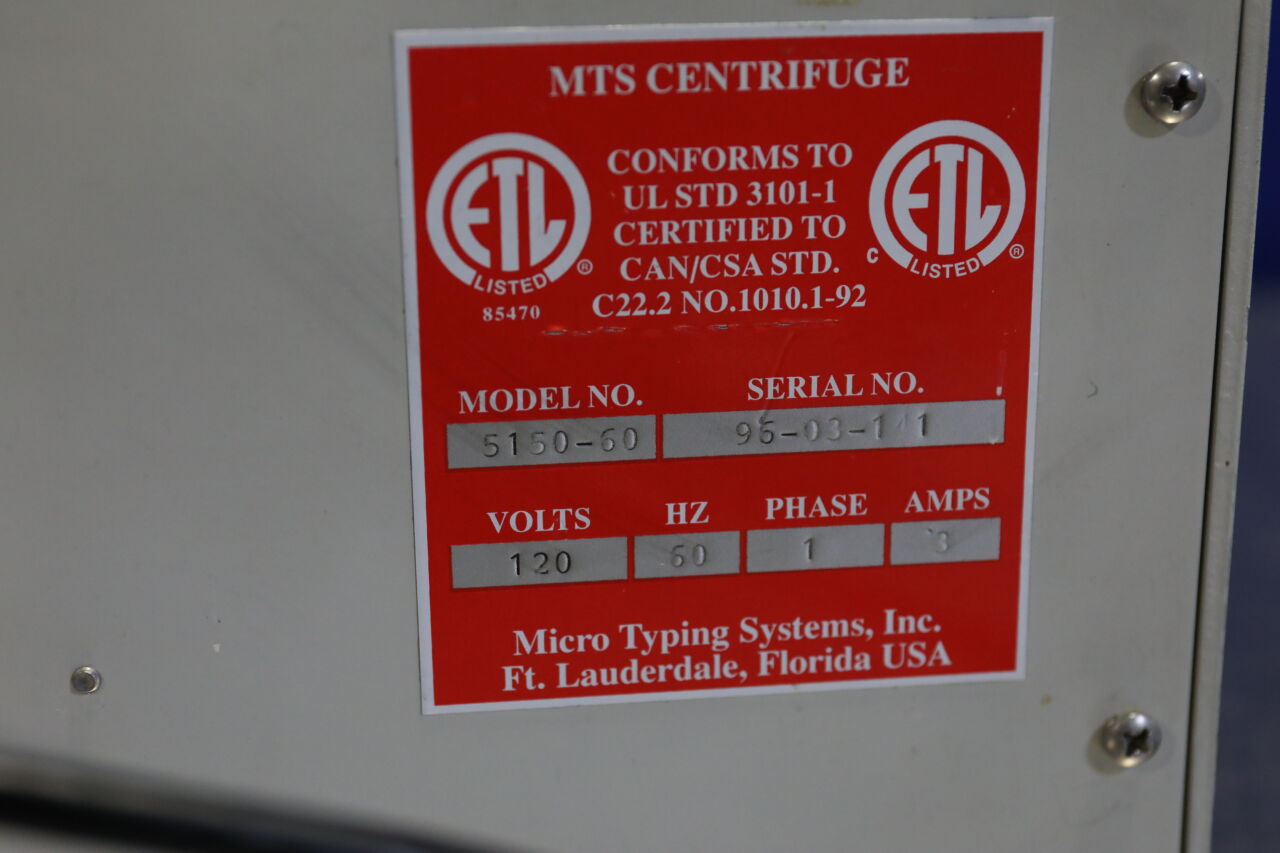 MICRO TYPING SYSTEMS 5150-60 Centrifuge