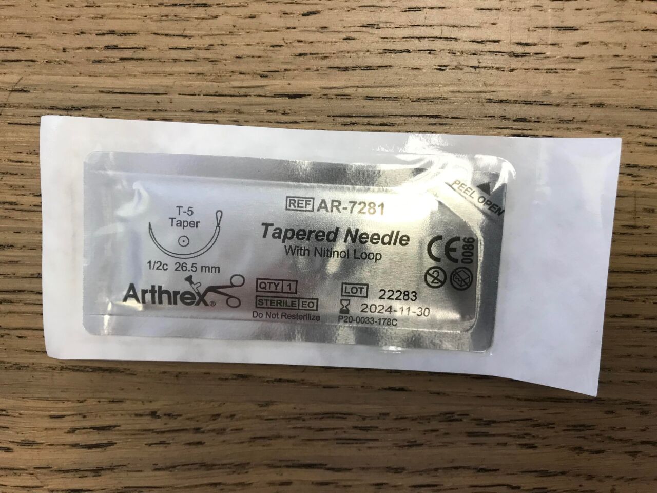 New ARTHREX AR-7281 Tapered Needle w/Nitinol Loop T-5 Taper